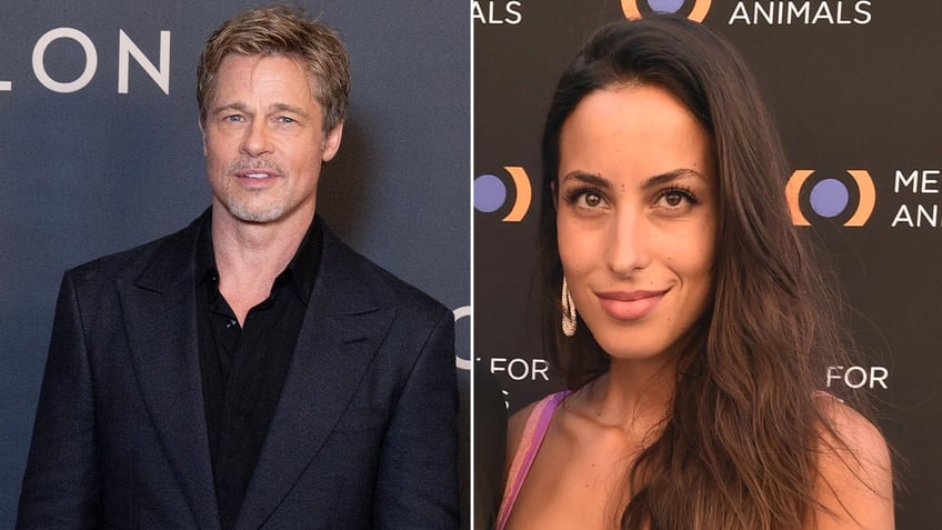 Brad Pitt and Ines de Ramon walk red carpet