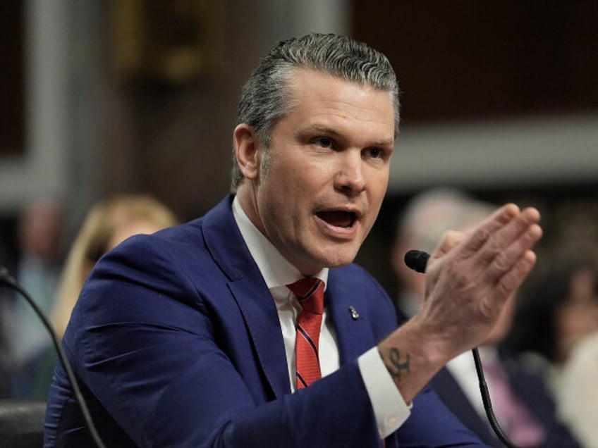 Pete Hegseth, President-elect Donald Trump's choice to be Defense secretary, appears