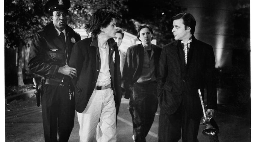 Rob Lowe, Emilio Estevez, Judd Nelson and Andrew McCarthy in St. Elmo's Fire