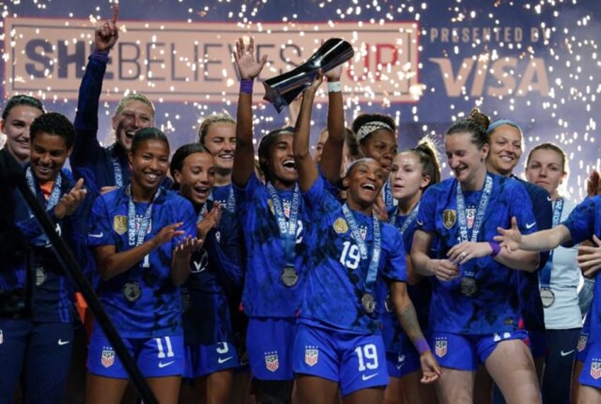 The US women's national team, celebrating their 2023 title, will host Japan, Canada and Brazil in the 2024 SheBelieves Cup in April, US Soccer announced