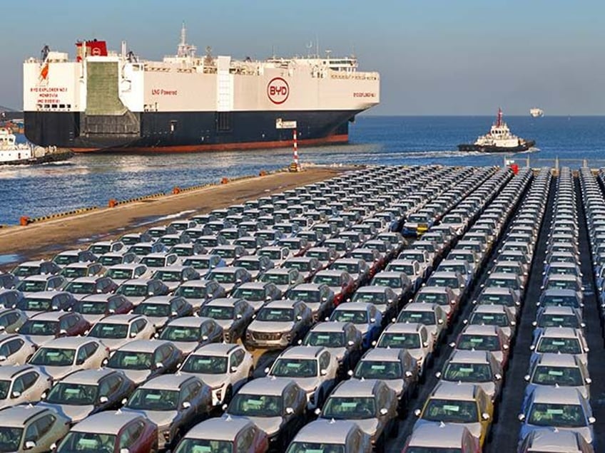The ''BYD Explorer No. 1'' car carrier, loaded with new energy vehicles, is setting sail f