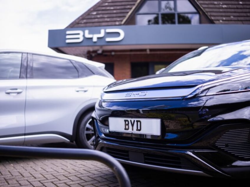 Automobiles by BYD Co. outside the company's showroom in Coulsdon, UK, on Wednesday, May 2