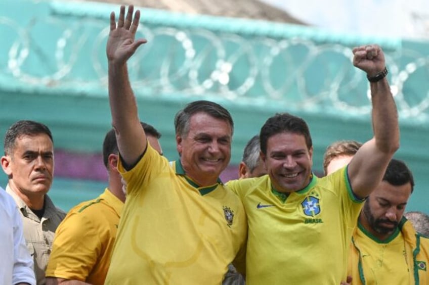 Former Brazilian President Jair Bolsonaro takes part in a political rally ahead of municip