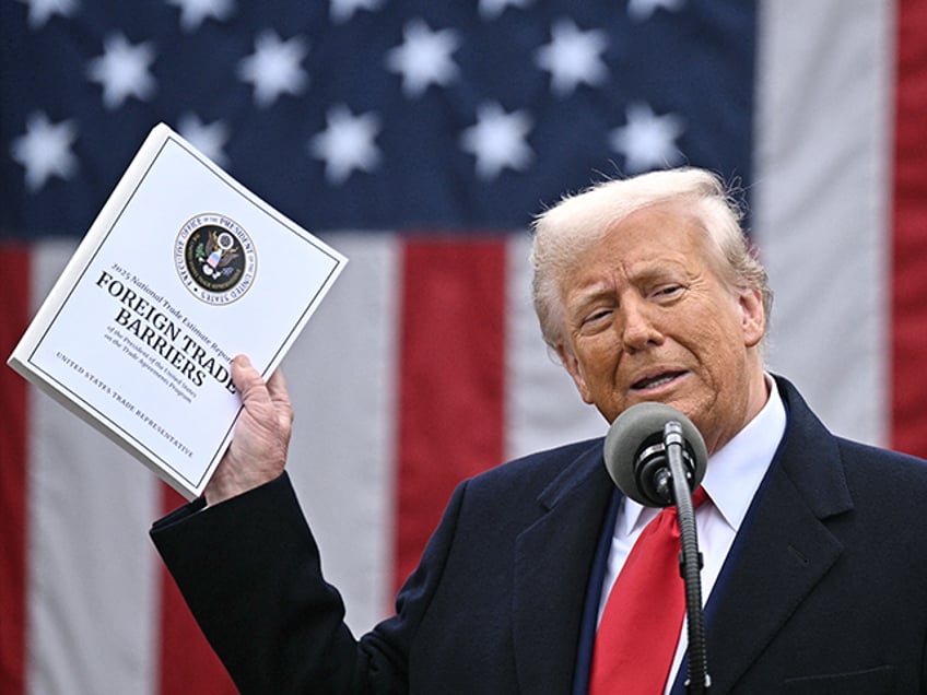 TOPSHOT - US President Donald Trump delivers remarks on reciprocal tariffs during an event