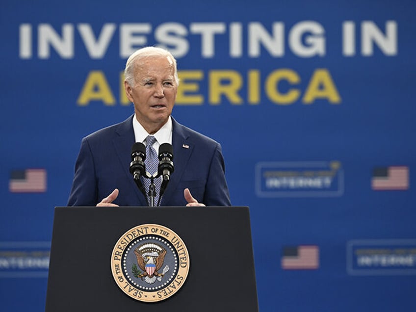 President Joe Biden delivers remarks along with NC Gov Roy Cooper on how his Bidenomics and Investing in America Agenda are repairing and rebuilding our infrastructure, lowering costs, supporting a small business boom, and creating good-paying jobs in Raleigh NC, United States on January 18, 2024 (Photo by Peter Zay/Anadolu …