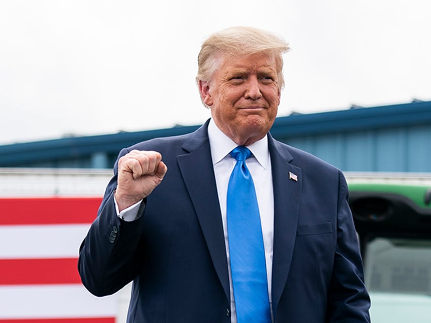 President Donald Trump applauds the crowd prior to delivering remarks on Aug. 24, 2020, in