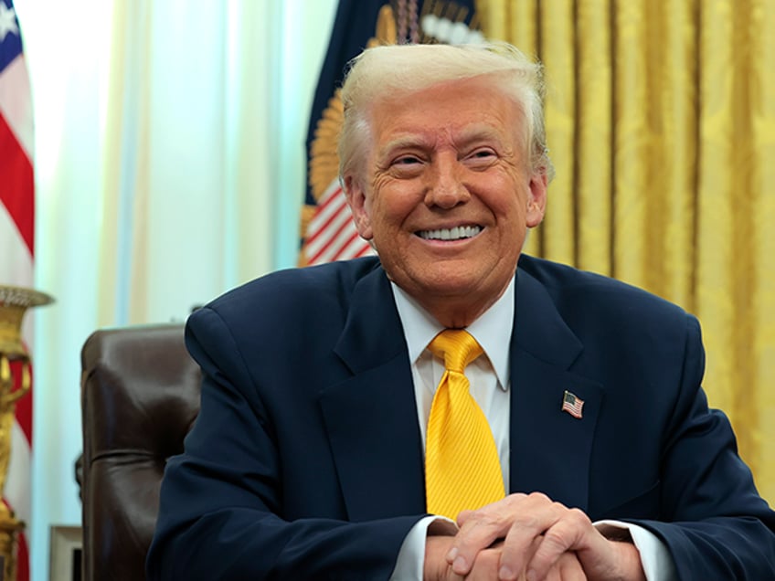 President Donald Trump speaks before signing an executive order in the Oval Office at the