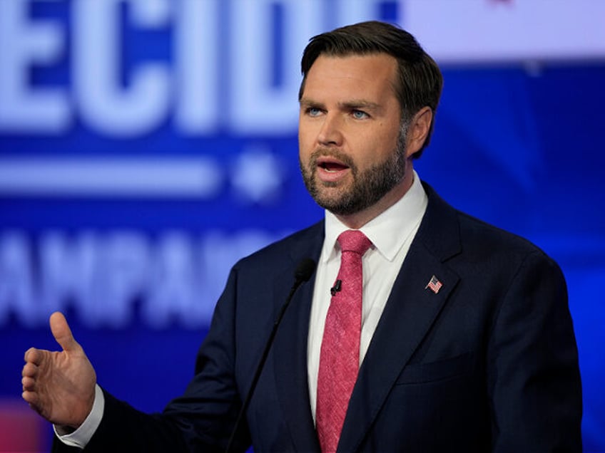 Republican vice presidential nominee Sen. JD Vance, R-Ohio, speaks during a vice president