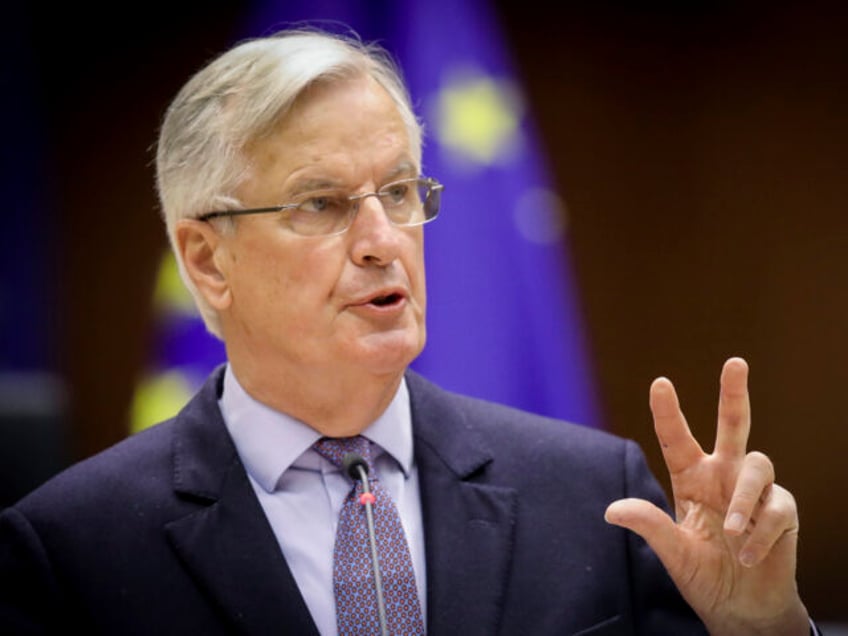 Head of the Task Force for Relations with the UK Michel Barnier speaks during a debate on