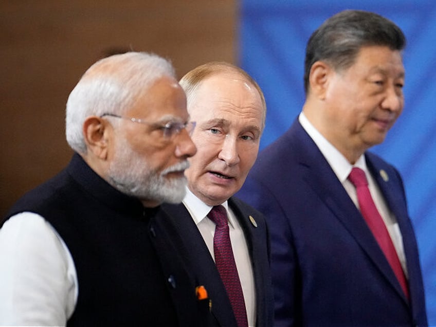 Indian Prime Minister Narendra Modi, Russian President Vladimir Putin and Chinese Presiden