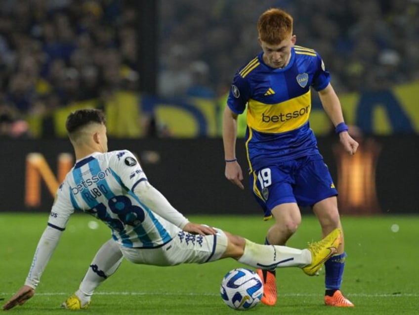 Valentin Barco (right)has joined Brighton from Boca Juniors