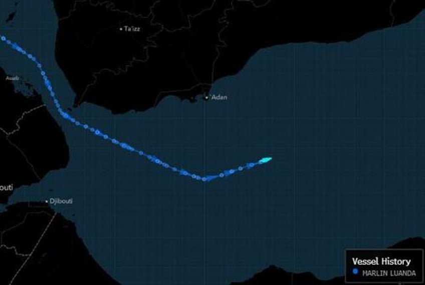 british oil tanker carrying russian naphta on fire in the red sea after houthi missile strike