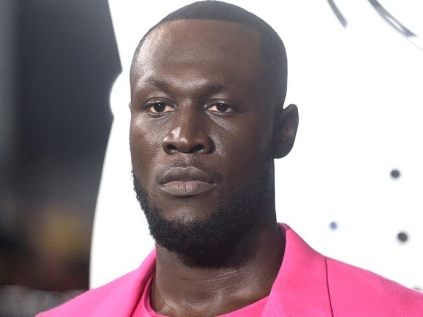 Stormzy attends the "Black Panther: Wakanda Forever" European Premiere at Cineworld Leices