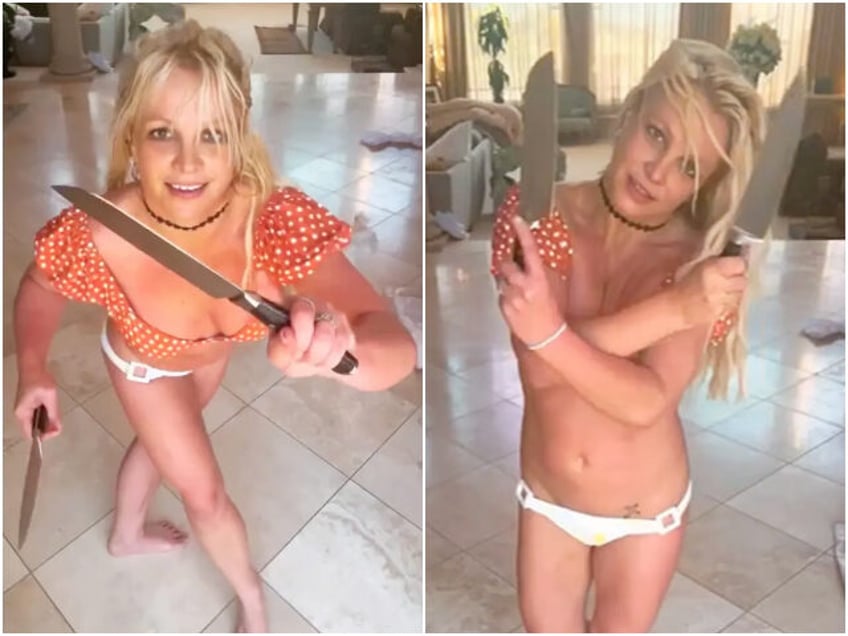 britney spears posts another video dancing with knives