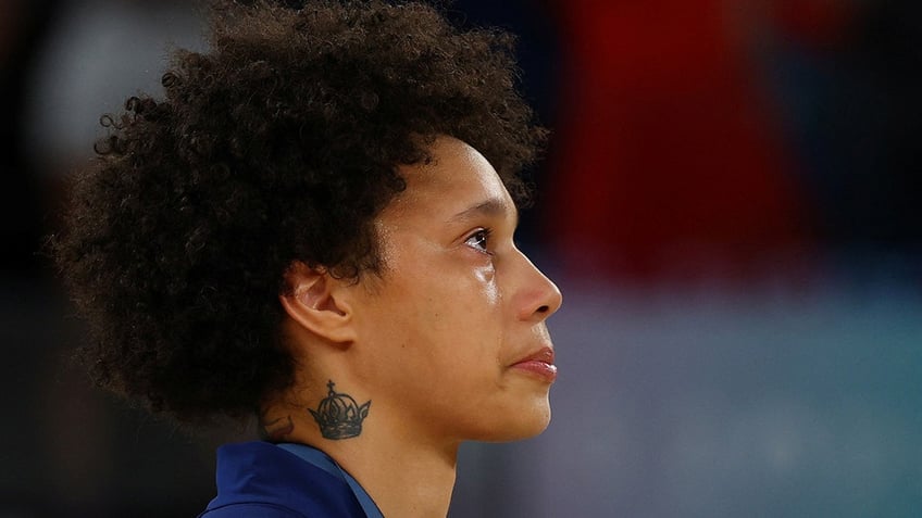 Brittney Griner with tears in her eyes