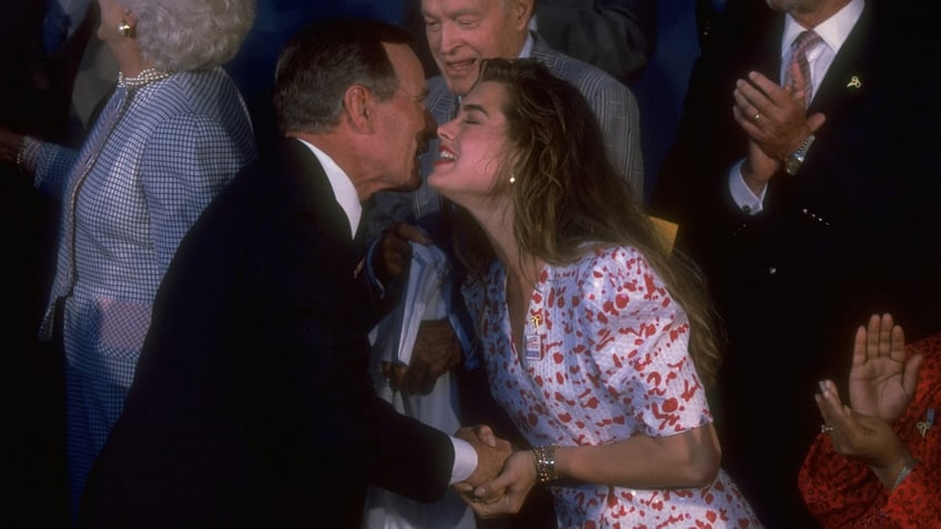 George Bush and Brooke Shields at event