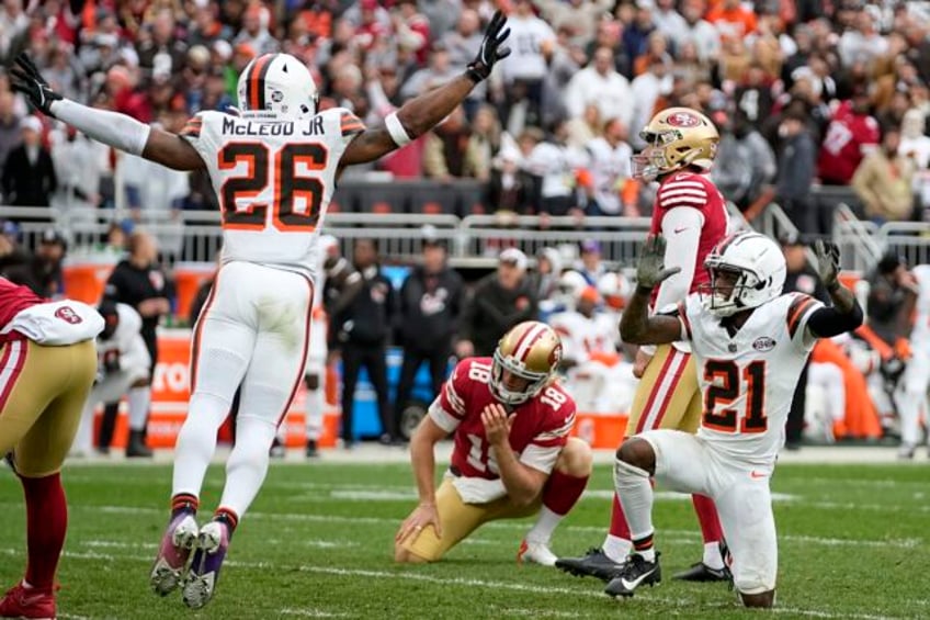 browns stun 49ers 19 17 hand san francisco its first loss and qb brock purdy his first as starter