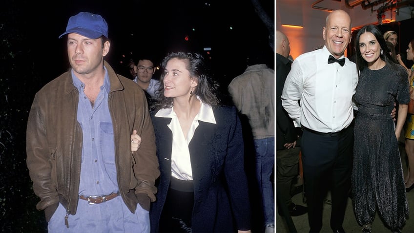 Bruce Willis and Demi Moore then and now