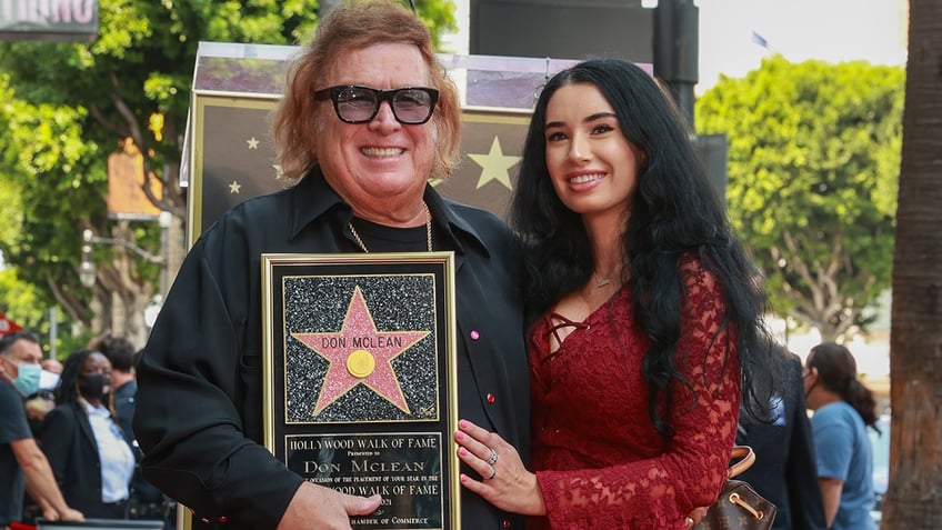 Don McLean and Paris Dylan at the Hollywood Walk of Fame