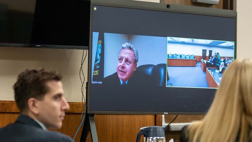 Judge John Judge listens to oral arguments from Bryan Kohberger’s attorney, Jay Logsdon