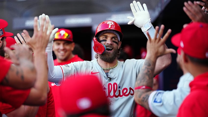 Bryce Harper in dugout