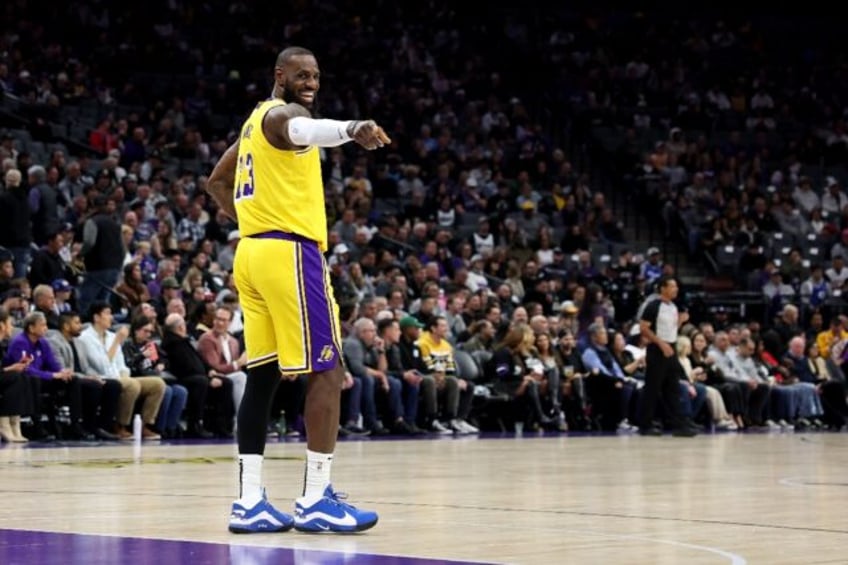 LeBron James of the Los Angeles Lakers set the NBA record for career NBA minutes played in