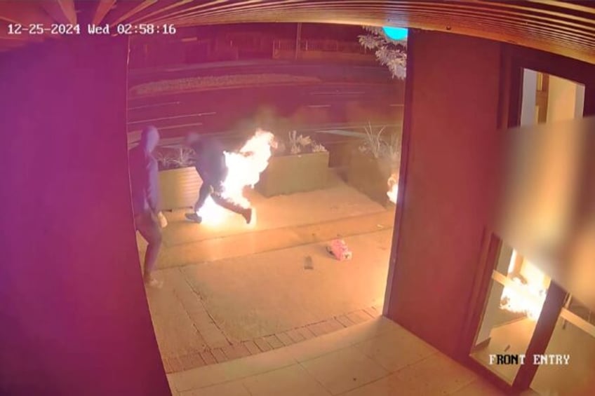 A bungling arsonist set their own pants on fire, according to CCTV footage released by Vic