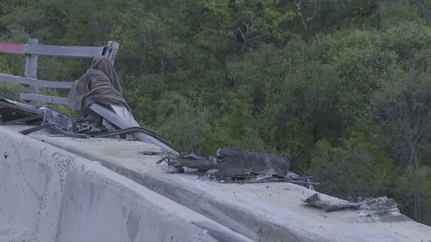 A broken section of the bridge