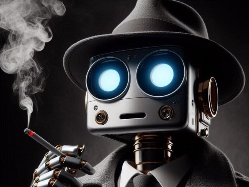 a robot dressed up as a private detective