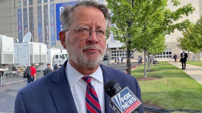 Sen. Gary Peters of Michigan is interviewed by Fox News Digital at the Democratic National Convention (DNC) in Chicago, on Aug. 19, 2024