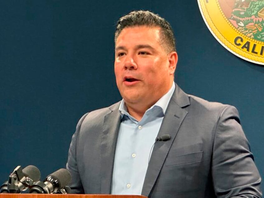 FILE - California Insurance Commissioner Ricardo Lara speaks during a news conference in a