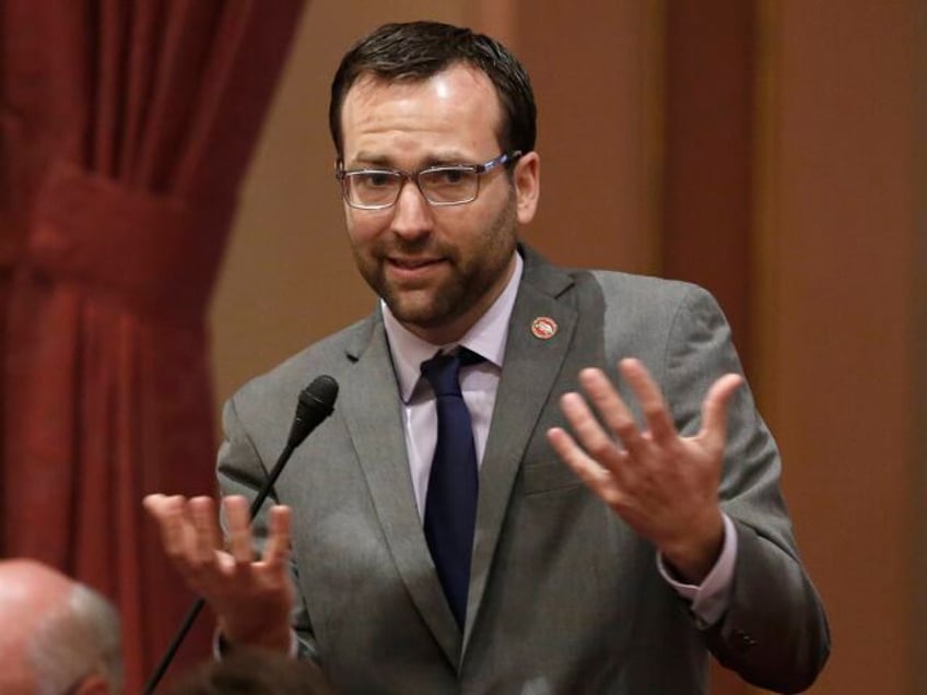 FILE -- State Sen. Ben Allen, D-Santa Monica, speaks at the Capitol on Friday, May 27, 201