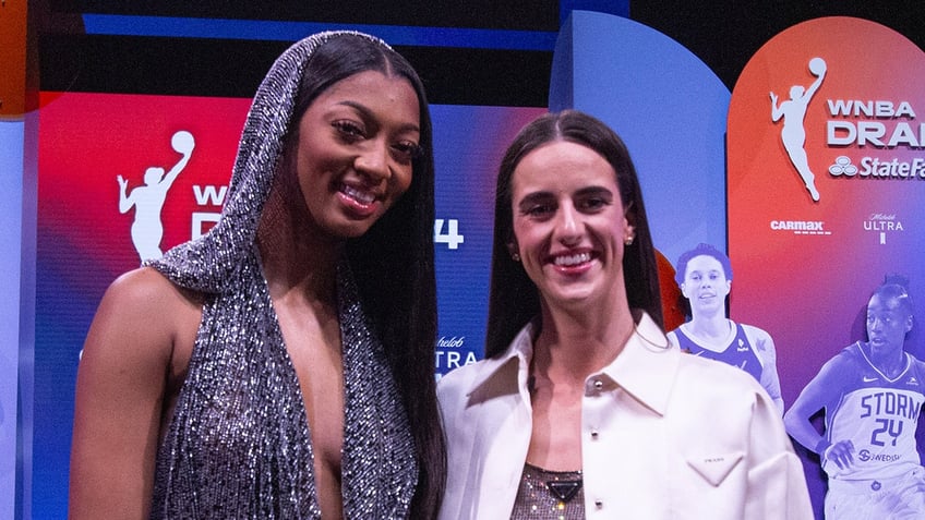 Caitlin Clark and Angel Reese at the draft