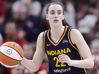 Caitlin Clark drains bucket to win Fever's pregame halfcourt shot contest prize ahead of return from injury