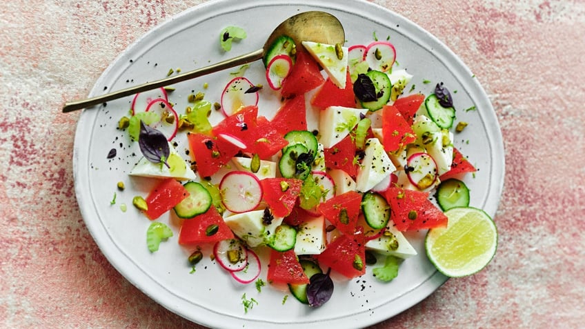 This Halloumi and watermelon salad is featured in chef Michael Mina's new cookbook, "My Egypt."