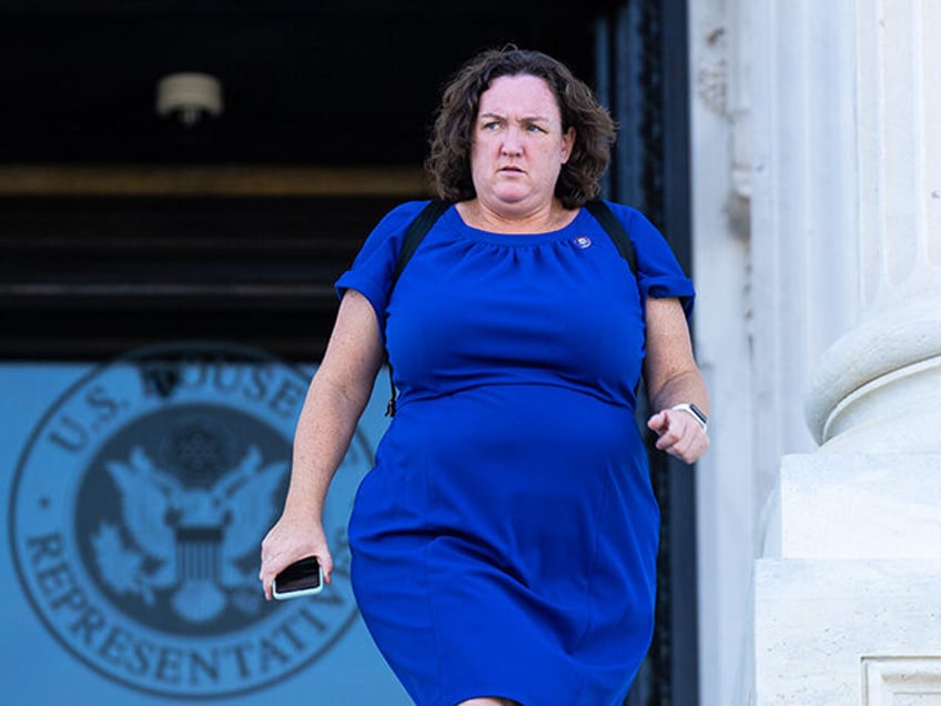 Rep. Katie Porter, D-Calif., walks down the House steps after the final votes of the week