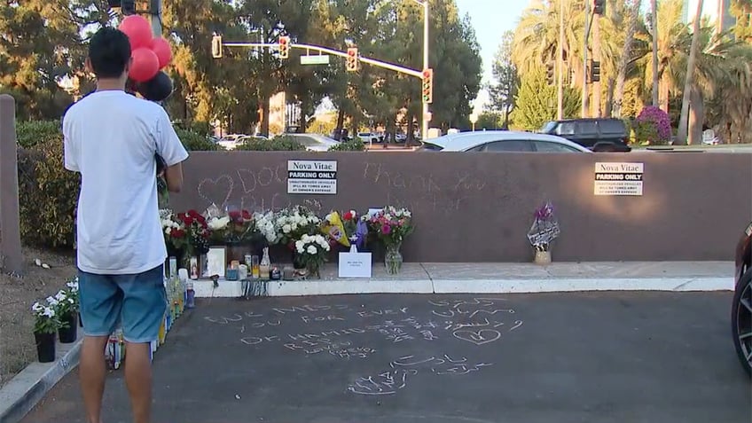 Memorial at murder scene