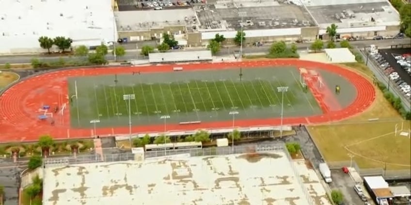 california football field flooded as tropical storm hilary hammers region