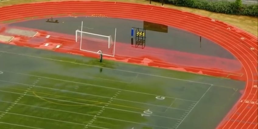 california football field flooded as tropical storm hilary hammers region