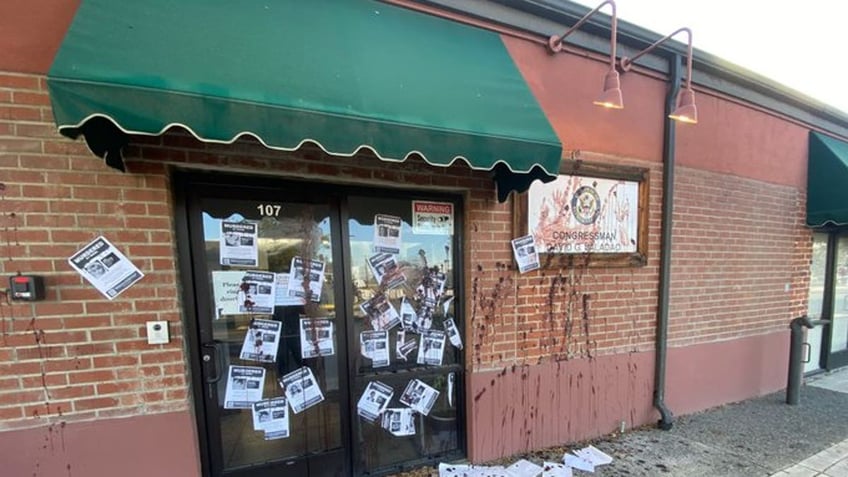 california gop rep david valadaos office vandalized by anti israel protestors