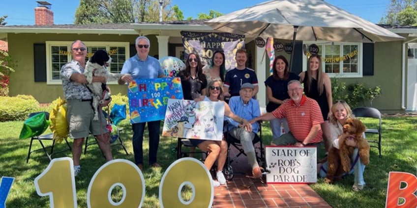 california man celebrates 100th birthday with dog parade featuring 200 pups of all shapes and sizes