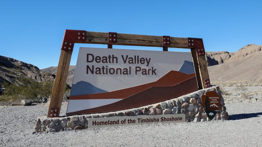 The Death Valley National Park welcome sign