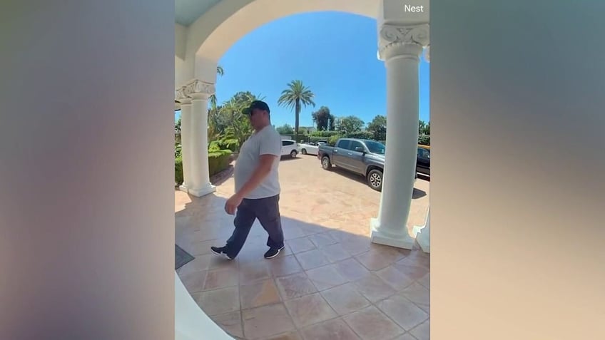 california mans leisurely stroll into home to allegedly steal hermes blankets worth 5k each caught on video