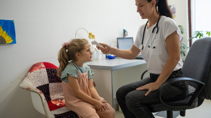 Girl at nurses office