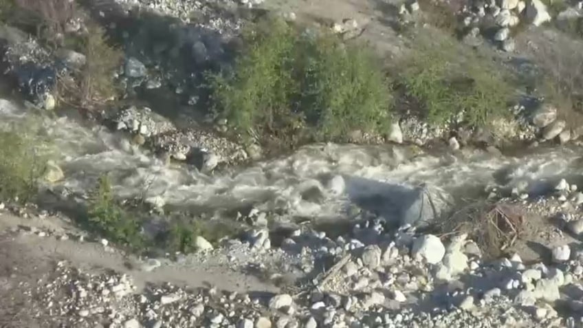 fast-flowing Mill Creek in San Bernardino Mountains