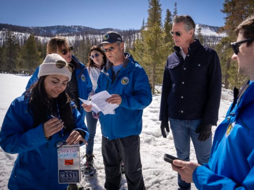 Gavin Newsom at snow measurement (Office of the Governor)