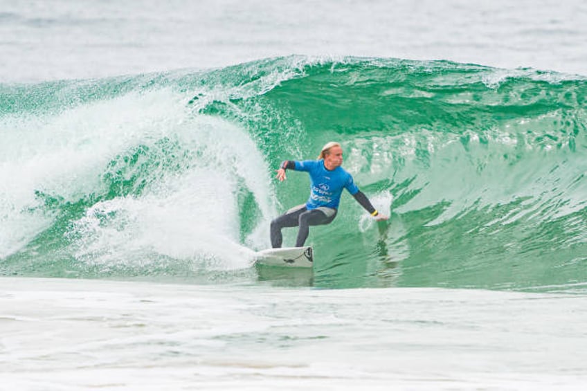 Joel Vaughan of Australia surfs in Heat 8 of the Round of 64 during the 2024 GWM Sydney Surf Pro at North Narrabeen Beach on May 10, 2024 in Sydney,...