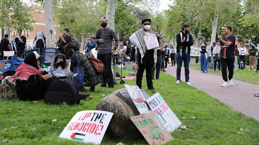 Protesters in California