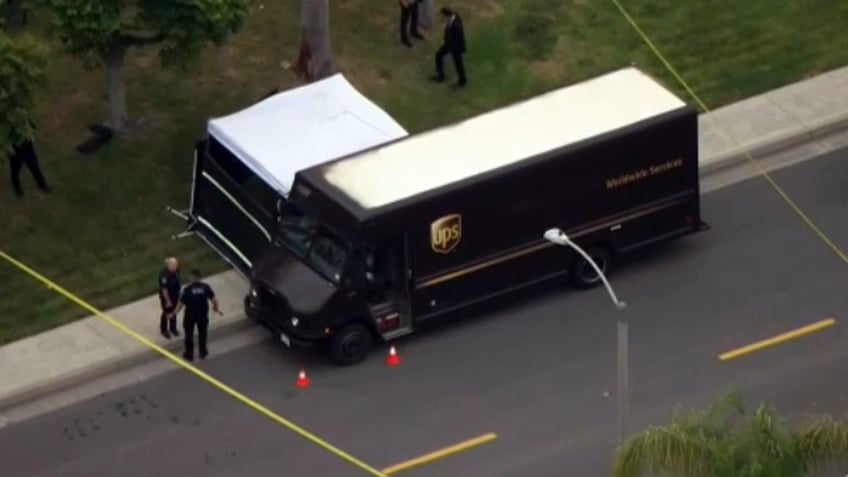 UPS truck at crime scene