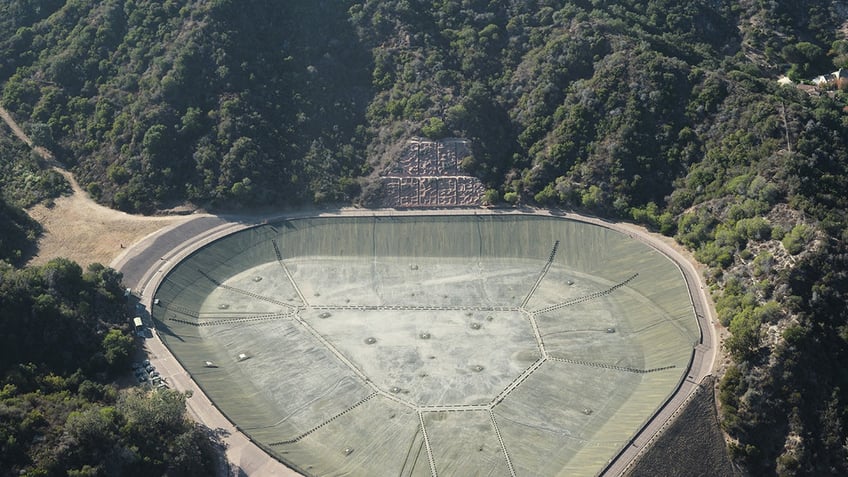 The Santa Ynez reservoir as seen from above